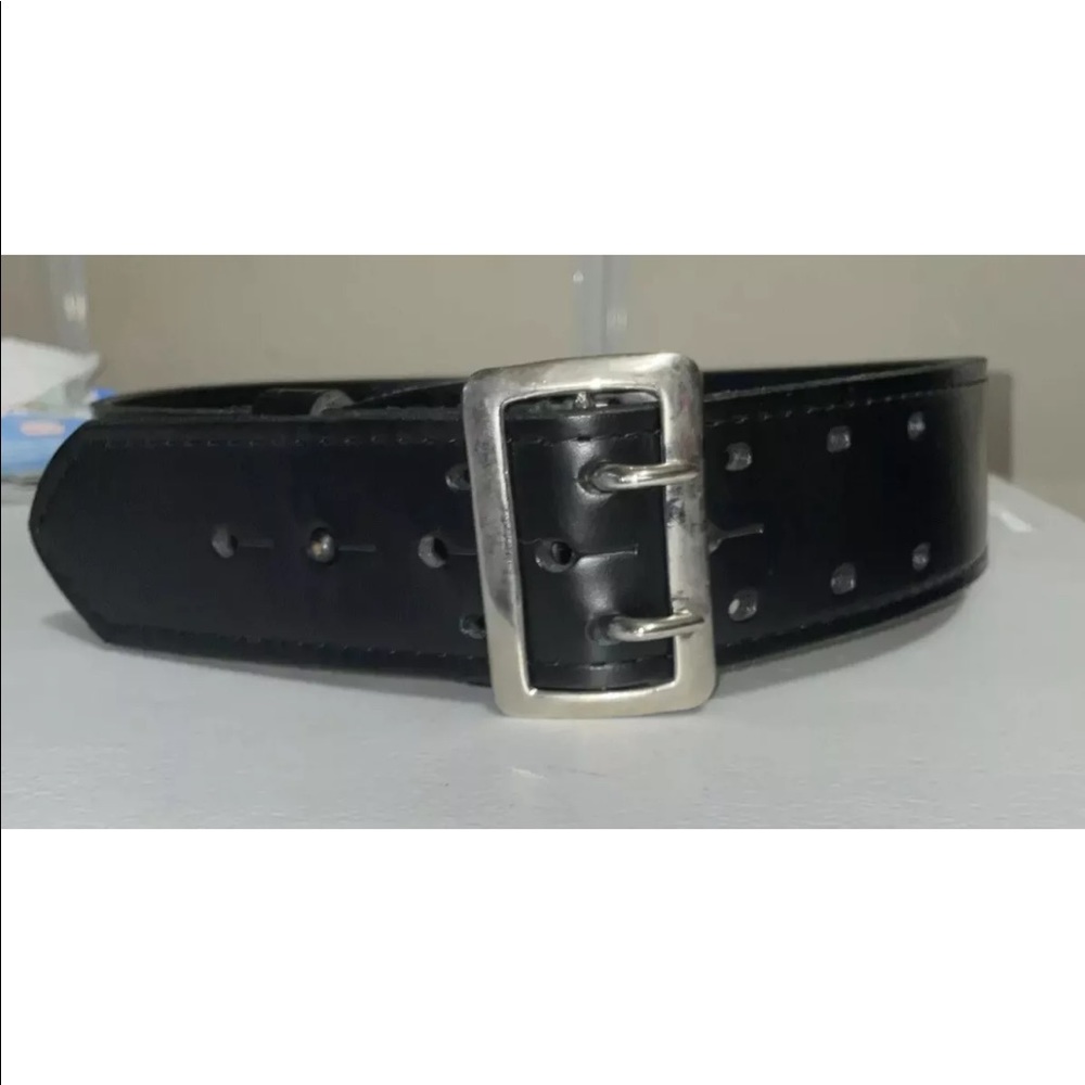 Aker Leather B01 Sam Browne Leather-Lined Duty Belt, 2-1/4” Width, Black 36”